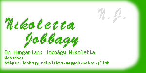 nikoletta jobbagy business card